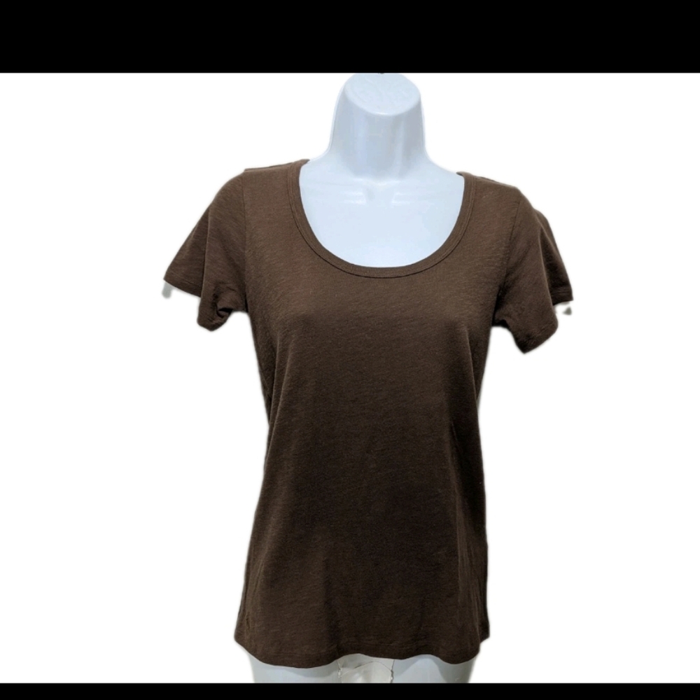 Ralph Lauren Sport Babydoll Tee T Shirt S Short Sleeve Brown Classic Preppy #45